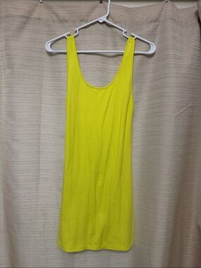 superdown Neon Yellow Ribbed Backless Tank Dress